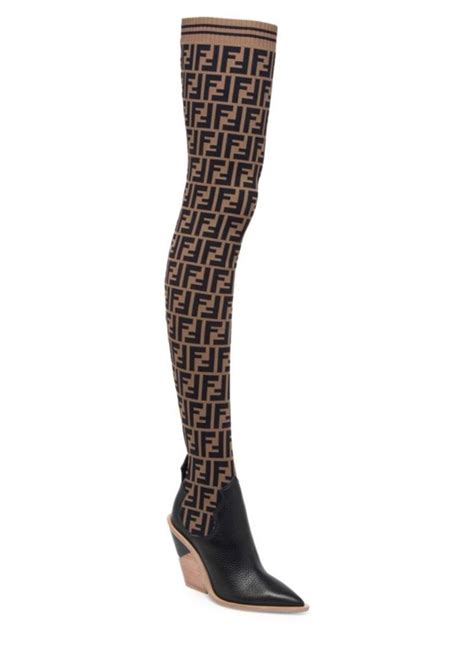 fendi boots heels|fendi thigh high sock boots.